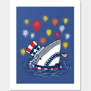 The Patriotic Shark Posters and Art